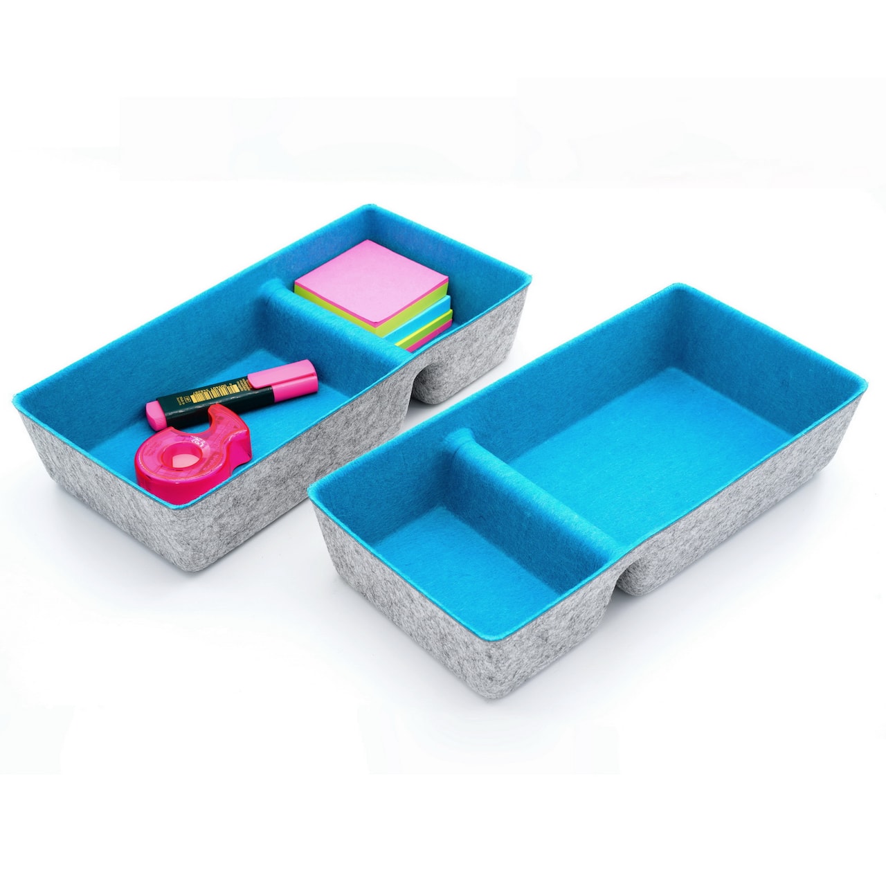 Welaxy Felt 2 Piece Divided Drawer Organizer Trays